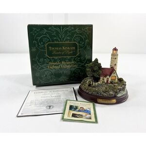 VTG 1999 Thomas Kinkade Seaside Memories Lighted Lighthouse Beacon of Hope COA